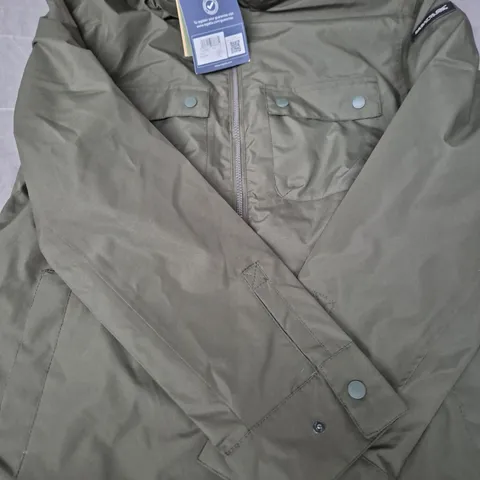 REGATTA OUTDOORS ZIP-UP COAT IN DARK KHAKI SIZE SMALL