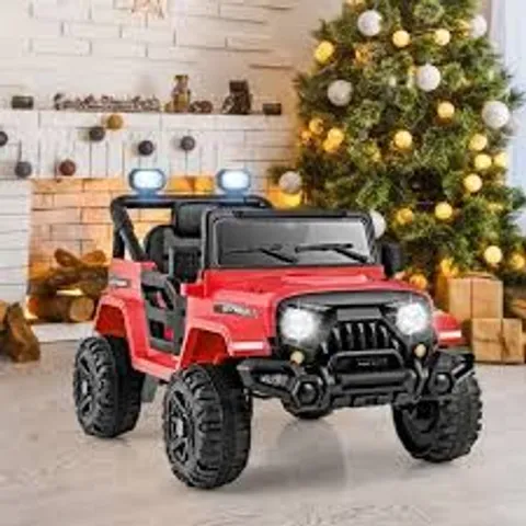 BOXED 12V KIDS RIDE ON TRUCK WITH REMOTE CONTROL AND 3 SPEEDS IN RED