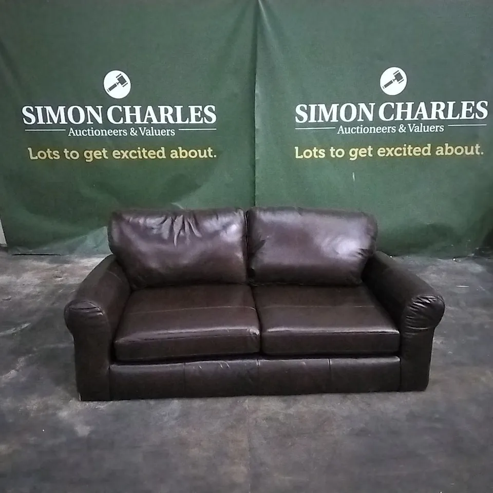 QUALITY DESIGNER ROSEN SOFÁ IBIZA CHOCOLATE BROWN LEATHER TWO-SEATER SOFA