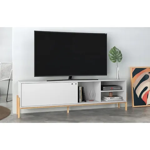 BRAND NEW BOXED PHOENIX WHITE MODERN TV UNIT - 185cm (1 BOX)