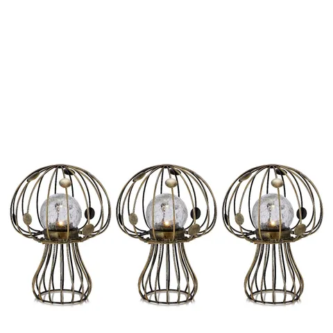 GARDEN REFLECTIONS SET OF 3 SOLAR WIRE TOADSTOOL LIGHTS
