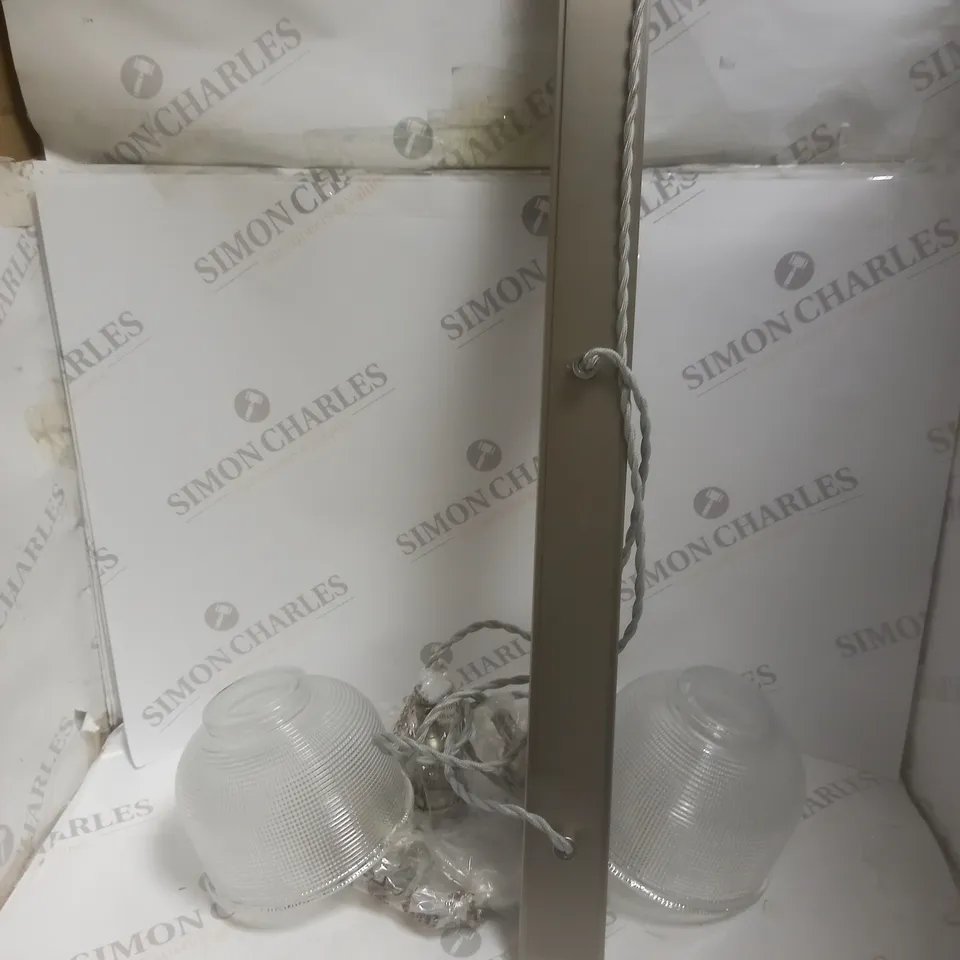 BOXED JOHN LEWIS EZRA 3 PEWTER GLASS CEILING LIGHT 