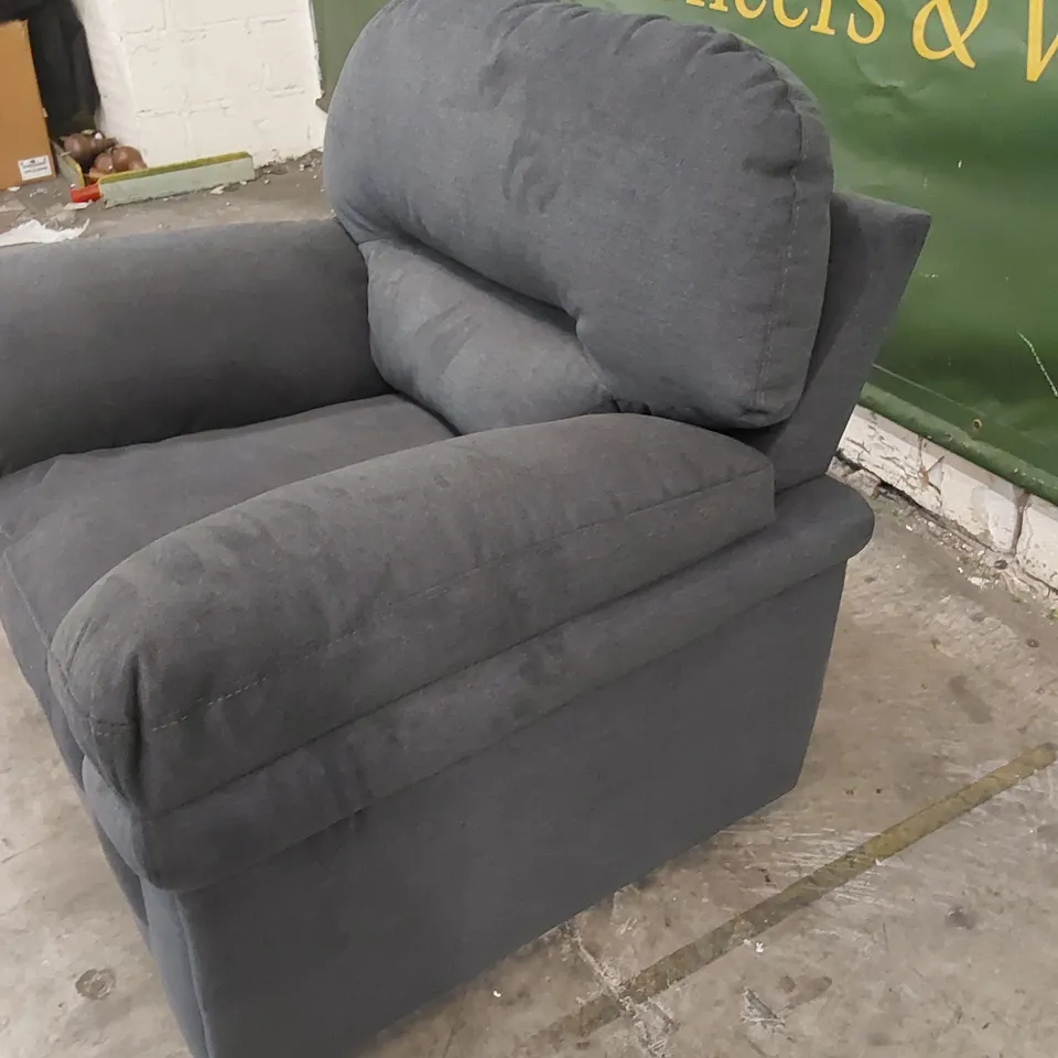 DESIGNER ANDERSON SLATE GREY FABRIC ARMCHAIR 