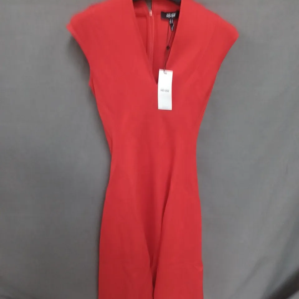 ME+EM TRAVEL TAILORING MIDI DRESS – INTENSE ORANGE, UK 4