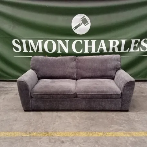 HARLOW 3 SEATER STANDARD BACK FABRIC SOFA - GREY