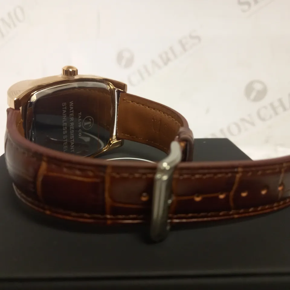 TALIS SKELETON LEATHER STRAP WRISTWATCH RRP £515