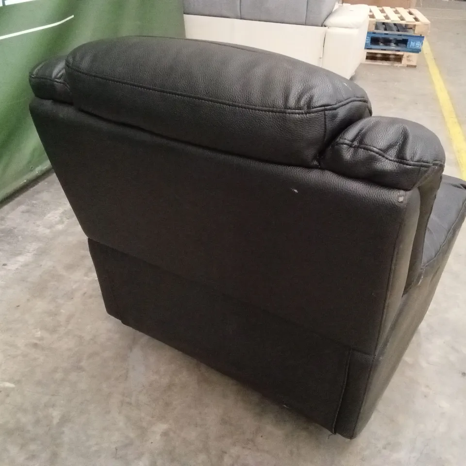 ROTHBURY LUXURY FAUX LEATHER HIGH BACK MANUAL RECLINER ARMCHAIR  - BLACK RRP £449