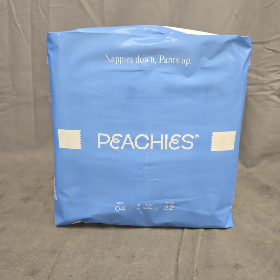 BOX OF 6 PACKS OF PEACHIES PULL UP PANTS SIZE 4 8-15KG 22 PANTS PER PACK