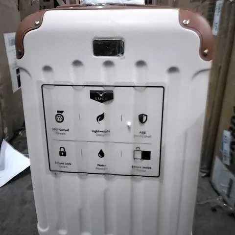 SLEEVED LUG SUITCASE CREAM AND BROWN