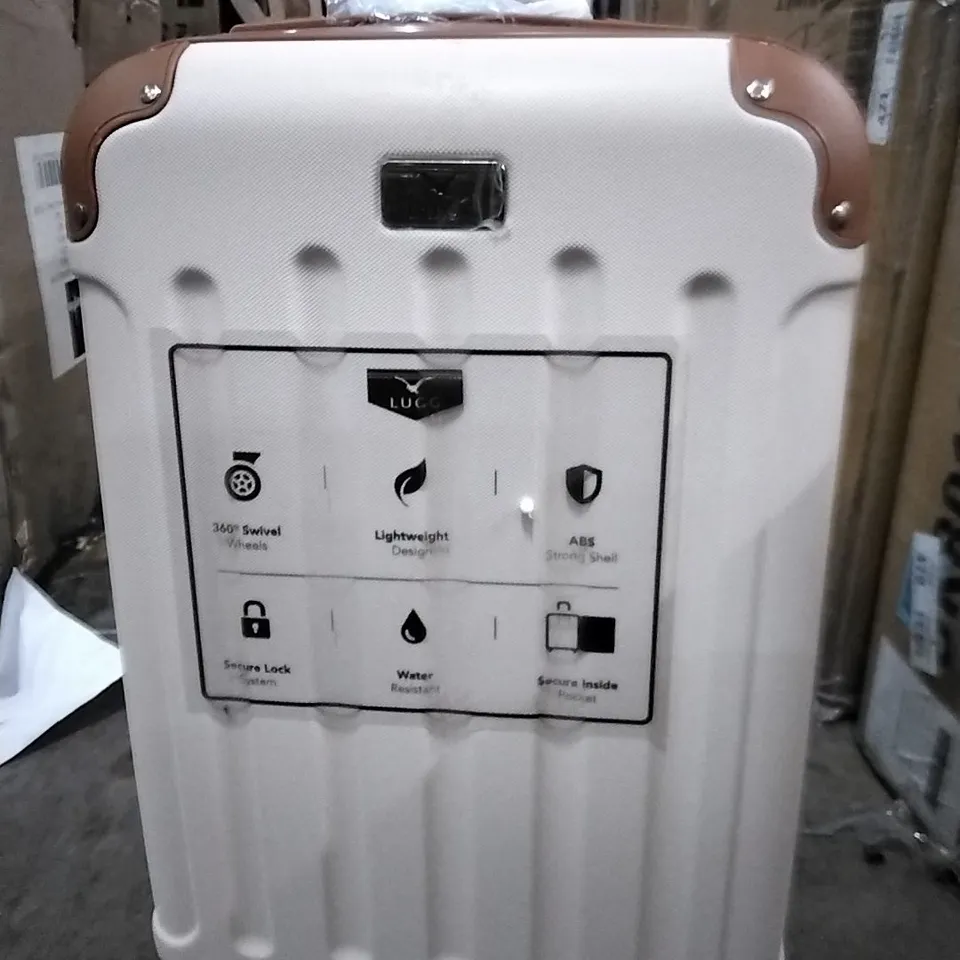 SLEEVED LUG SUITCASE CREAM AND BROWN