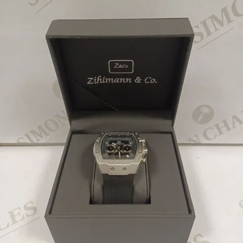 MENS ZIHLMANN & CO Z911 WATCH – CHRONOGRAPH MOVEMENT – BLUE DIAL – 3ATM – QUICK RELEASE RUBBER STRAP – 3ATM WATER RESISTANT