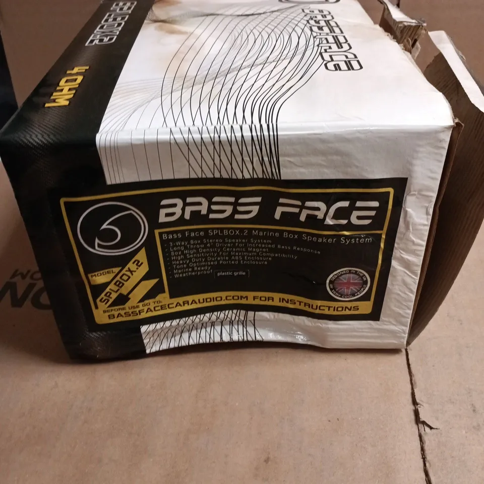 BOX OF 4 x BASS FACE SPLBOX.2 MARINE BOX SPEAKER SYSTEM 3 WAY WEATHERPOOF