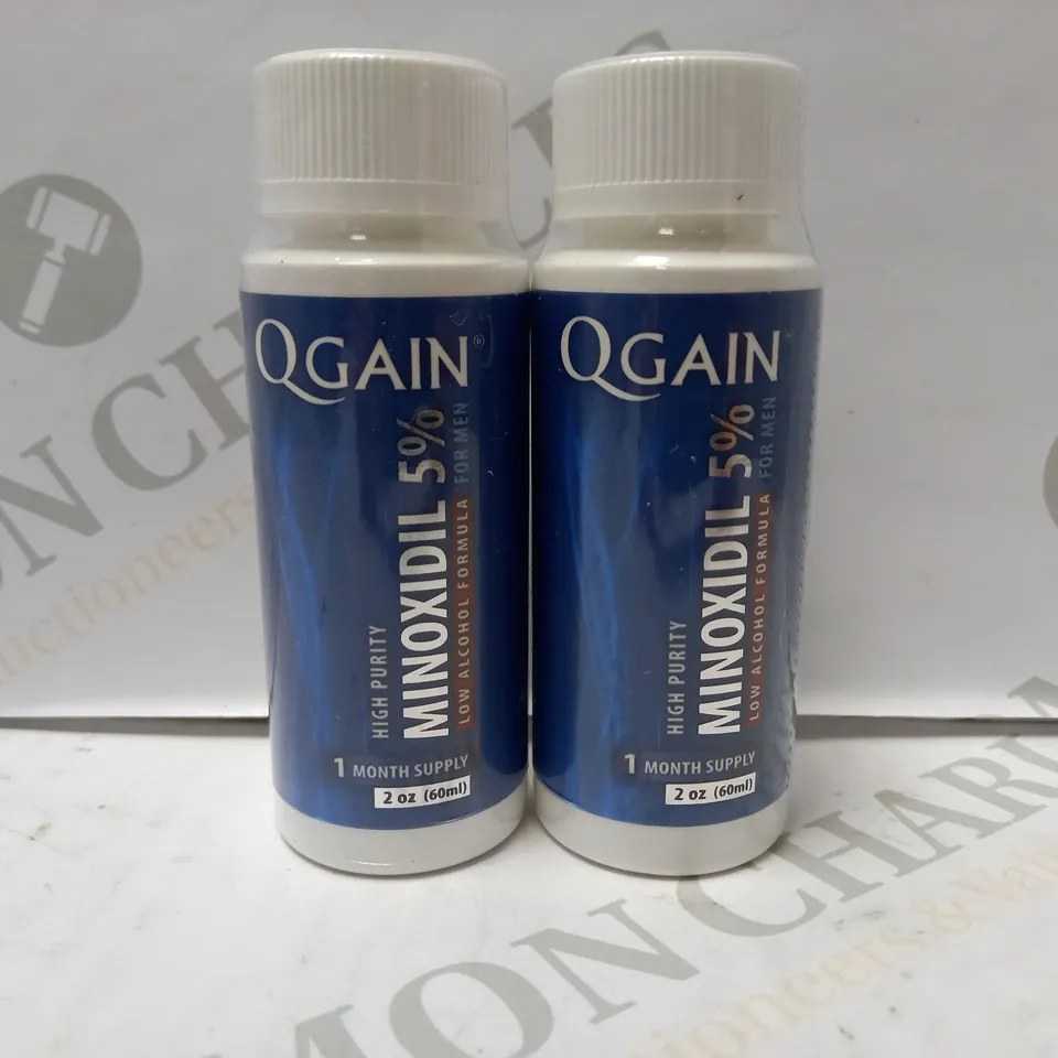 LOT OF 2 X 60ML QGAIN HIGH PURITY MINOXIDIL 5% FOR MEN