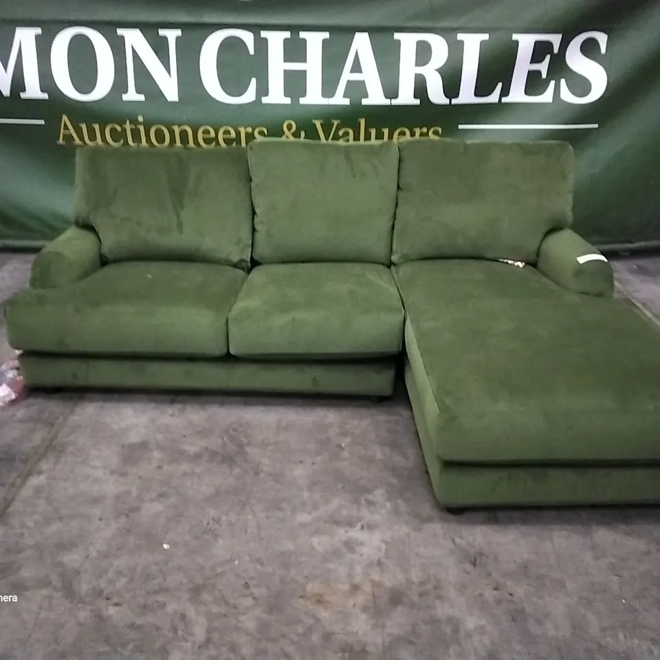 QUALITY BRITISH MANUFACTURED DESIGNER THE LOUNGE CO. ROSE RIGHT HAND CHAISE END WOO160 WOODLAND MOSS /VSW/FM
