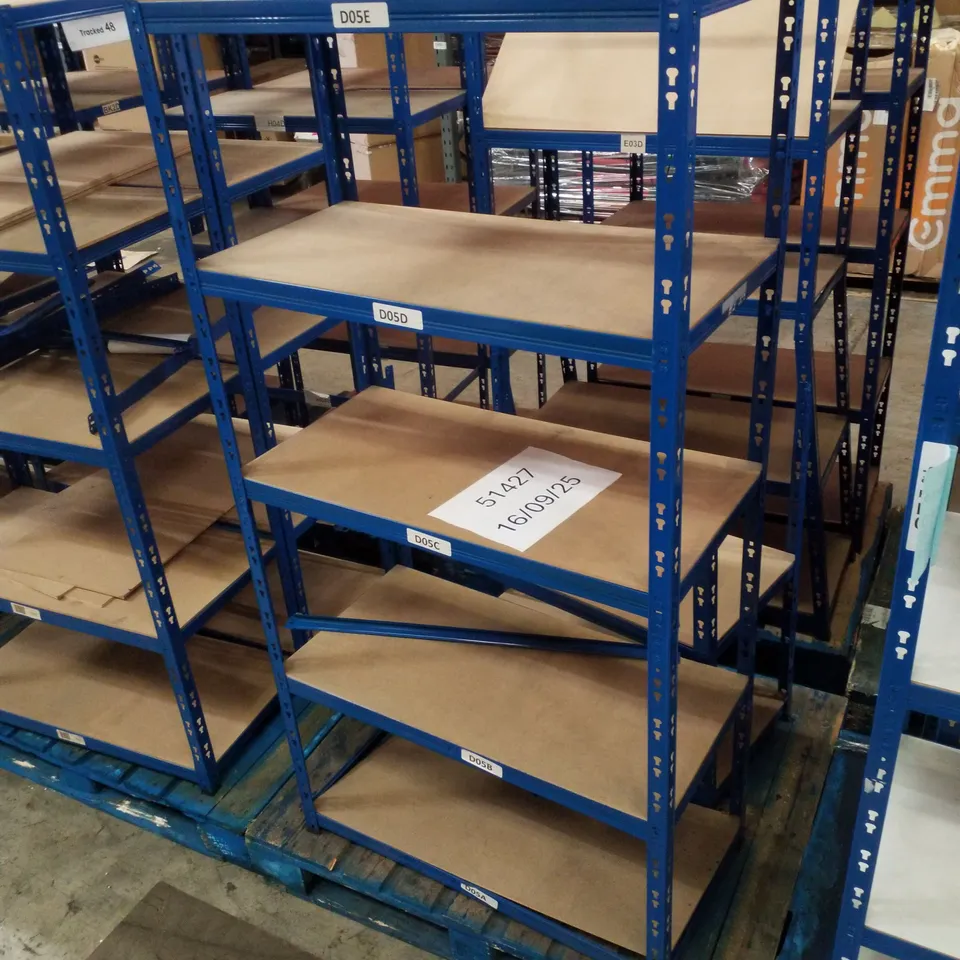 PALLET CONTAINING 5-TIER SHELVING UNIT 180×90×45CM & 2-TIER SHELVING UNIT 90×90×45 - BLUE
