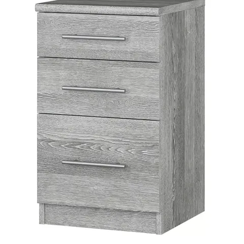 BOXED PRAGUE GRADUATED 3 DRAWER BEDSIDE CABINET (COLLECTION ONLY)