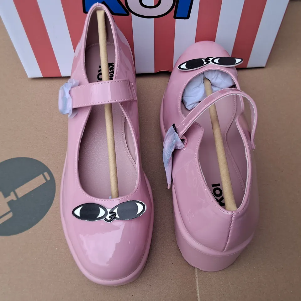 BRAND NEW BOXED KOI KETNIPZ TIRA MARY JANE "FRICK IM SICK" EDITION PINK SHOES - UK 5