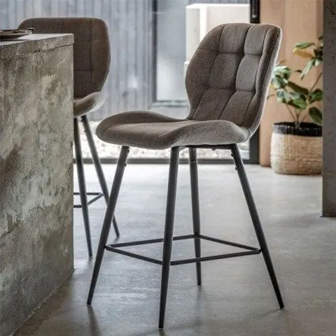 BOXED PAIR OF GALLERY DIRECT MANFORD STOOL - LIGHT GREY 