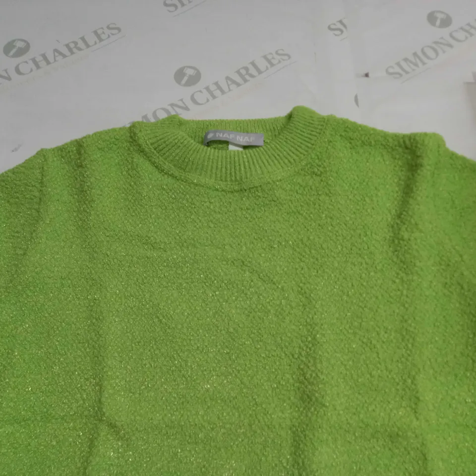 LOT OF 9 NAF NAF GREEN CREW NECK JUMPERS - VARIOUS SIZES