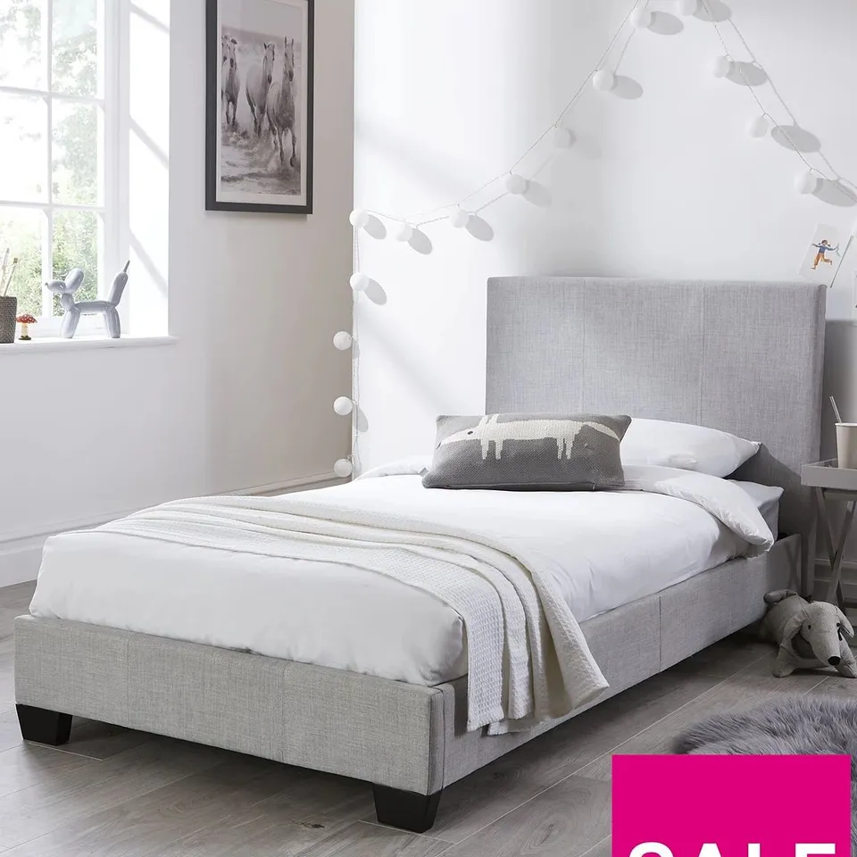 RILEY FABRIC SINGLE BED FRAME