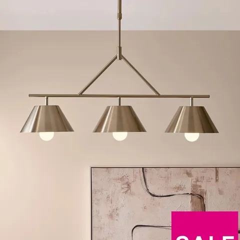 3 LIGHT METAL CONICAL SHADE BAR