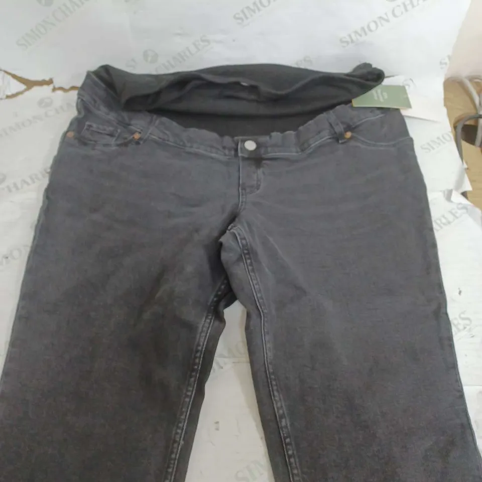 H&M MAMA SLIM HIGH RIB DENIM BLACK JEANS - XL