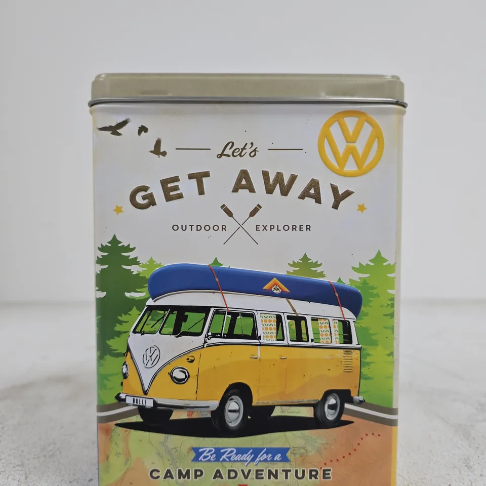 NOSTALGIC-ART VW BULLI - LET'S GET AWAY STORAGE TIN