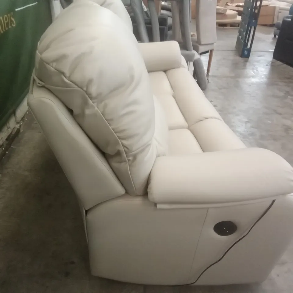 DESIGNER G PLAN MADE MISTRAL C 3 SEATER ELECTRIC RECLINER DBL SOFA - OXFORD PUTTY LEATHER 