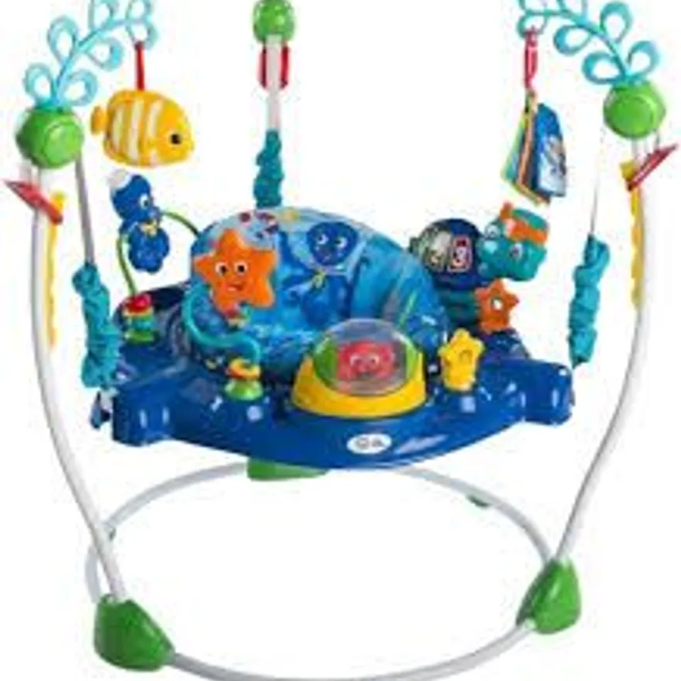 BOXED BABY SKY JUMPEROO WITH ADJUSTABLE HEIGHT & TOYS & MUSIC BOX BABY WALKER NAVY