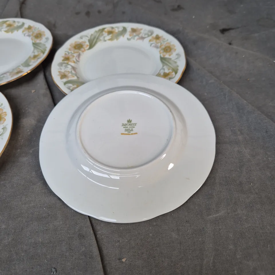 DUCHESS GREENSLEEVES BONE CHINA DINNER PLATES – SET OF 4