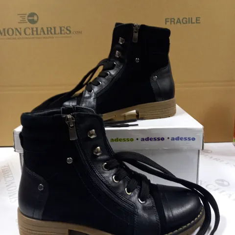 ADESSO BLACK SUED BOOTS SIZE 4