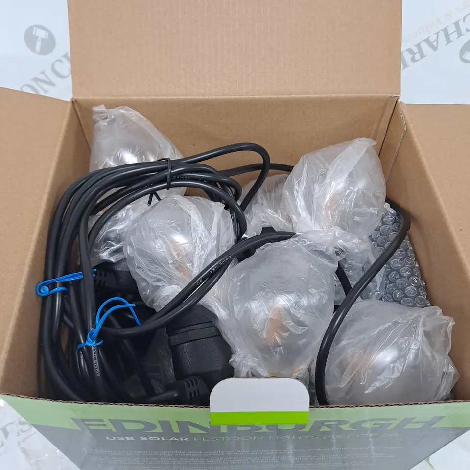 EDINBURGH USB SOLAR FESTOON LIGHTS (SET OF 20)