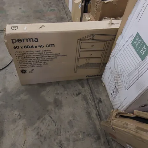 Boxed perma free standing basin cabinet