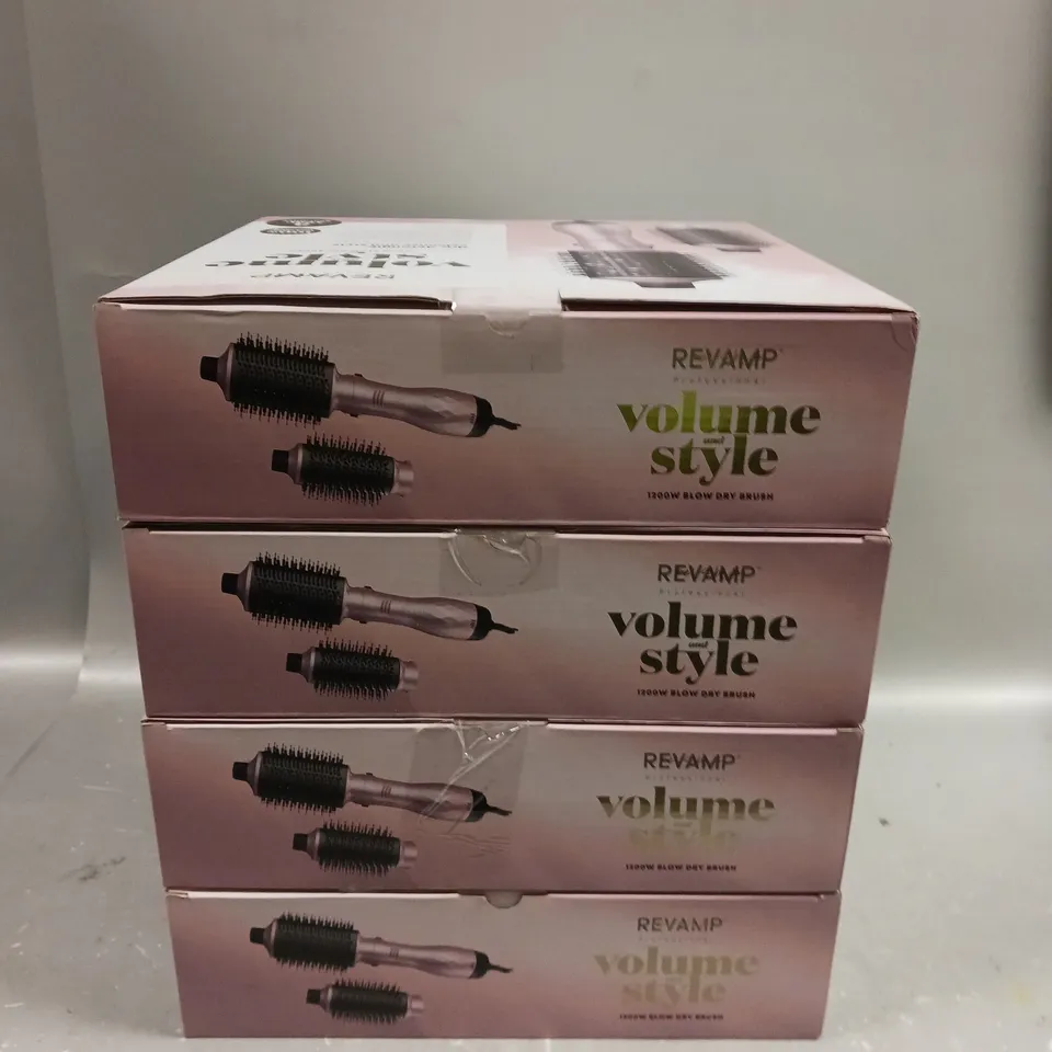4 X BOXED REVAMP VOLUME & STYLE 1200W BLOW DRY BRUSHES 	