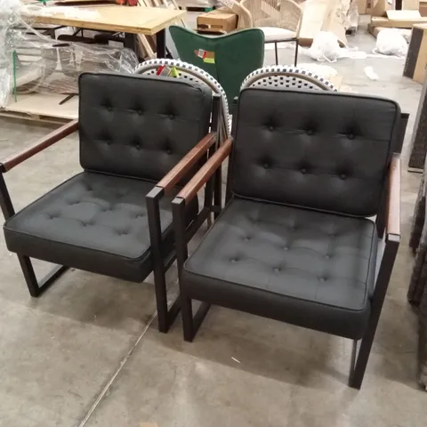 SET OF 2 PU LEATHER ACCENT CHAIRS