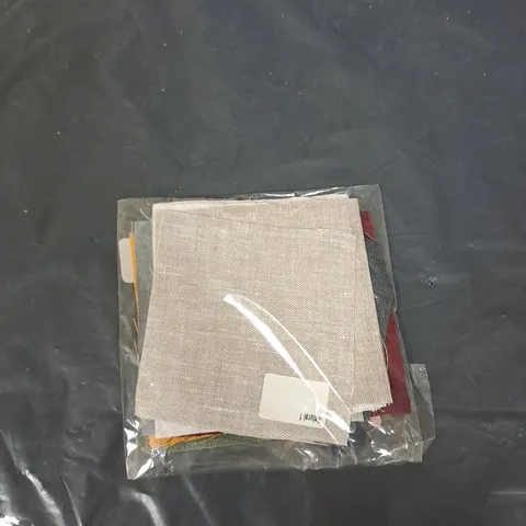 BOX OF APPROXIMATELY 7 PACKS OF FABRIC SWATCHES - VARIOUS COLOURS