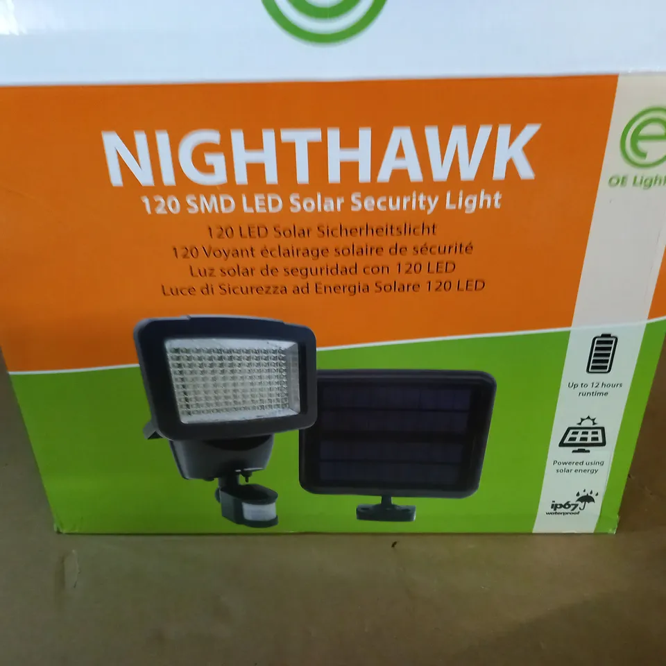 BOXED NIGHTHAWK 120 SMD LED SOLAR SECURITY LIGHT