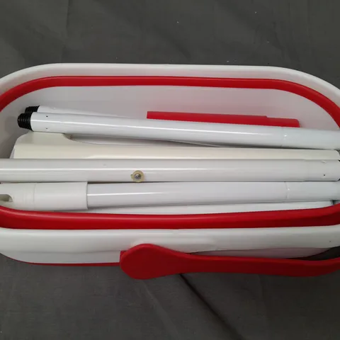 BOXED UNBRANDED COLLAPSIBLE MOP AND BUCKET IN WHITE/RED