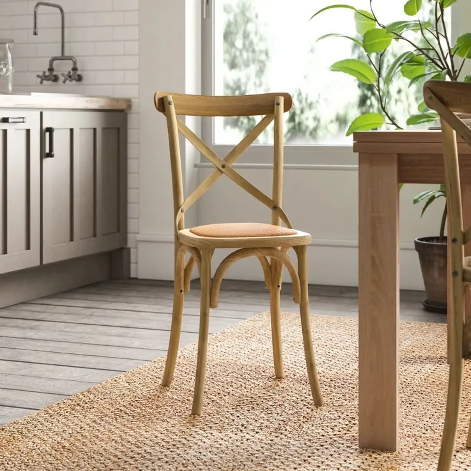 BOXED ARNULFO CROSS BACK DINING CHAIR SET OF 4 (3 ITEMS)