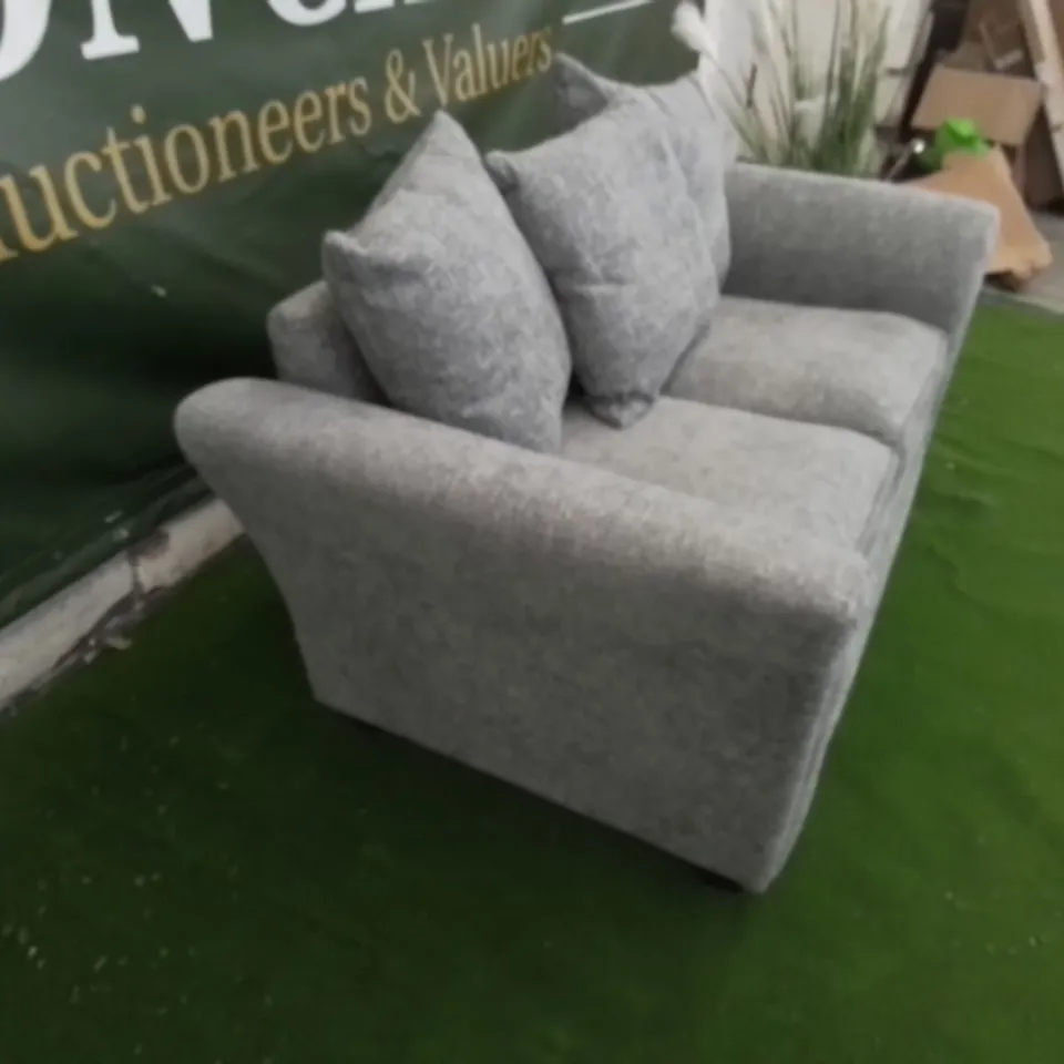 DESIGNER GREY FABRIC TWO SEATER SOFA