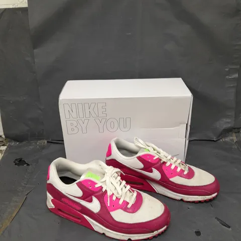 BOXED PAIR OF NIKE BY YOU AIR MAX PINK/GREEN UK 11