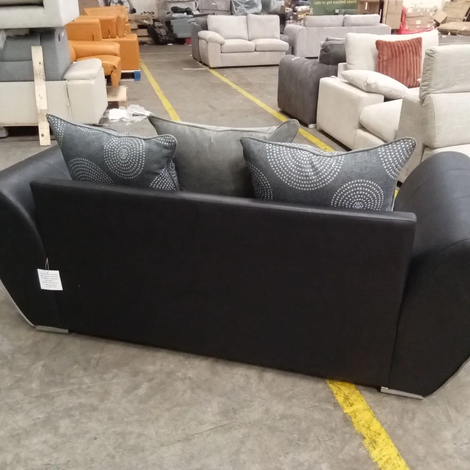 DANUBE FABRIC/FAUX LEATHER 2 SEATER SOFA RRP £549