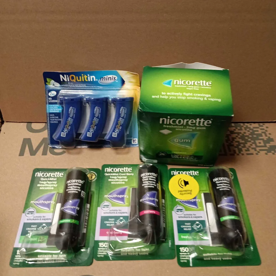 5 X ASSORTED SMOKING PREVENTION AID PRODUCTS TO INCLUDE SPRAY, GUM & LOZENGES 