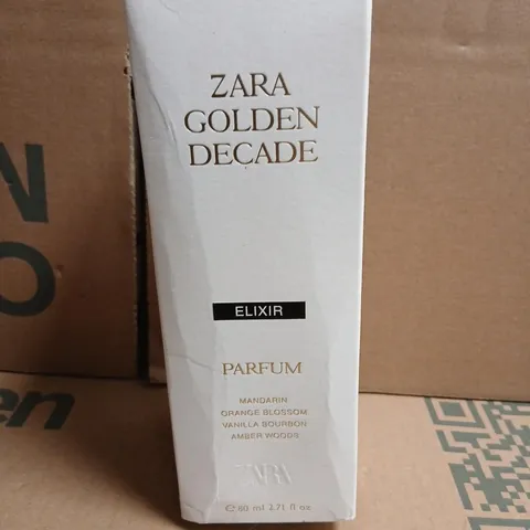 BOXED ZARA GOLDEN DECADE ELIXIR PARFUM 80ML