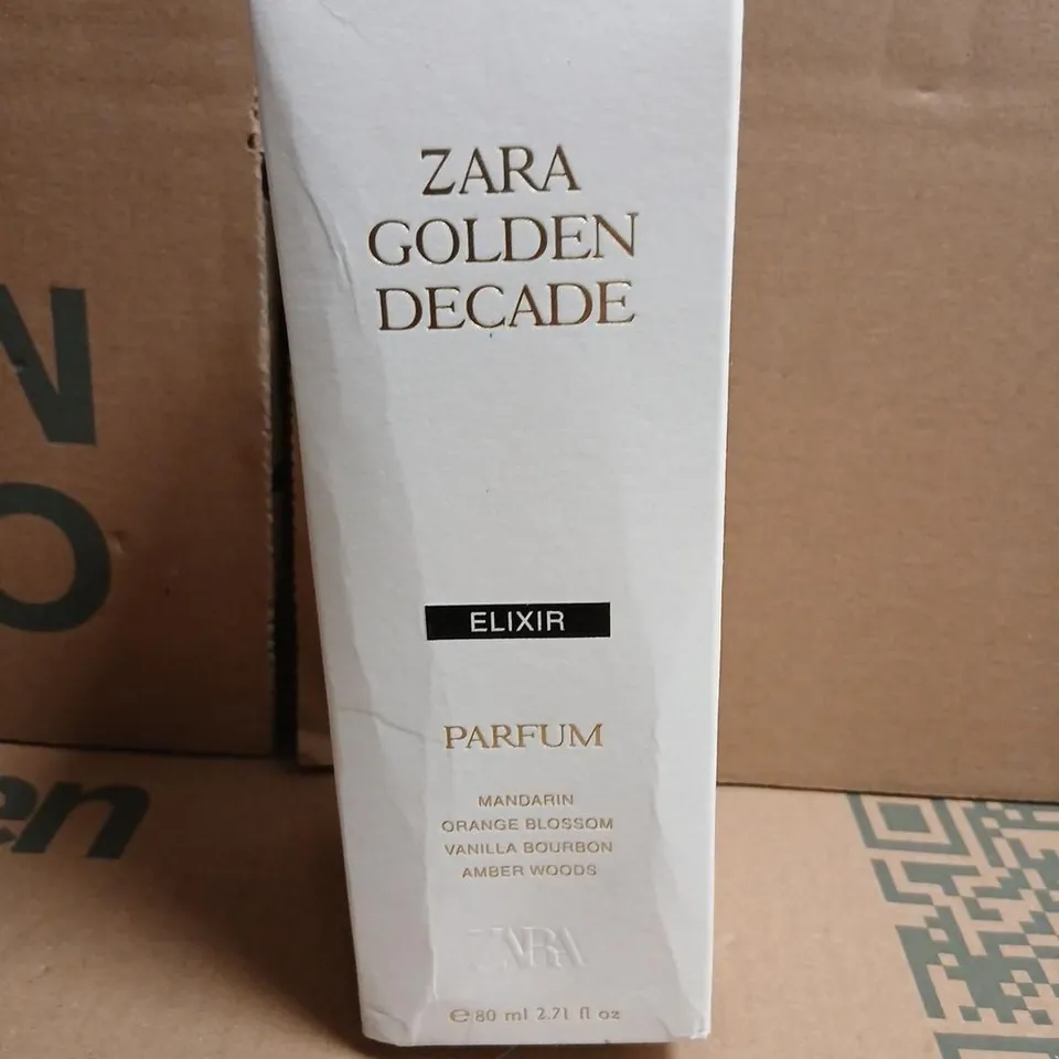 BOXED ZARA GOLDEN DECADE ELIXIR PARFUM 80ML
