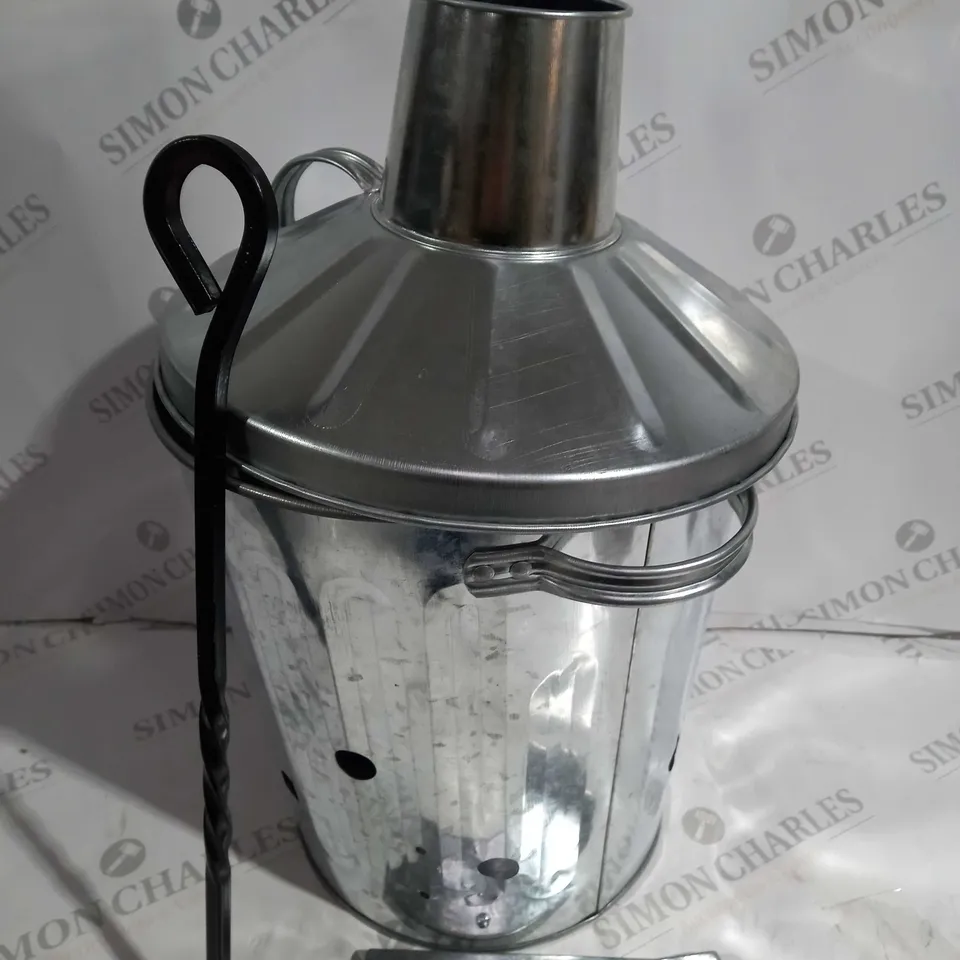 SMALL GALVANISED METAL INCINERATOR