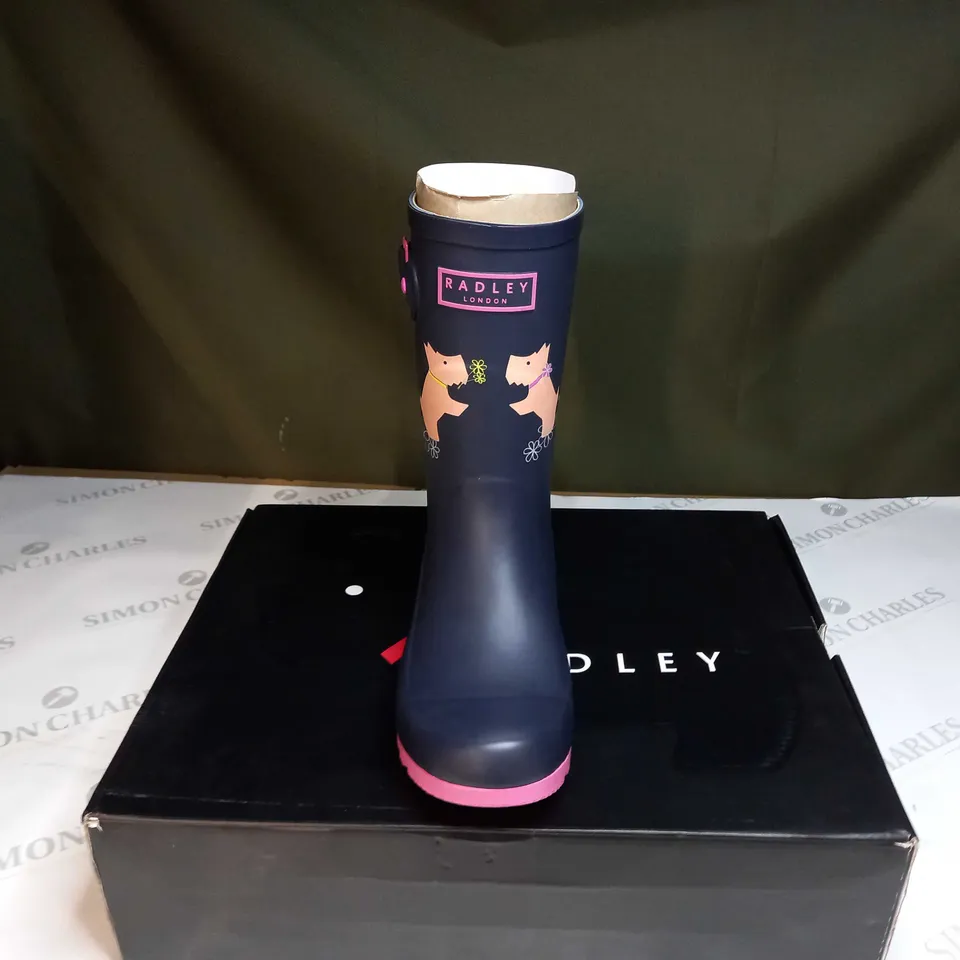 BOXED RADLEY ALBA MID WELLINGTONS BOOTS SIZE 4 