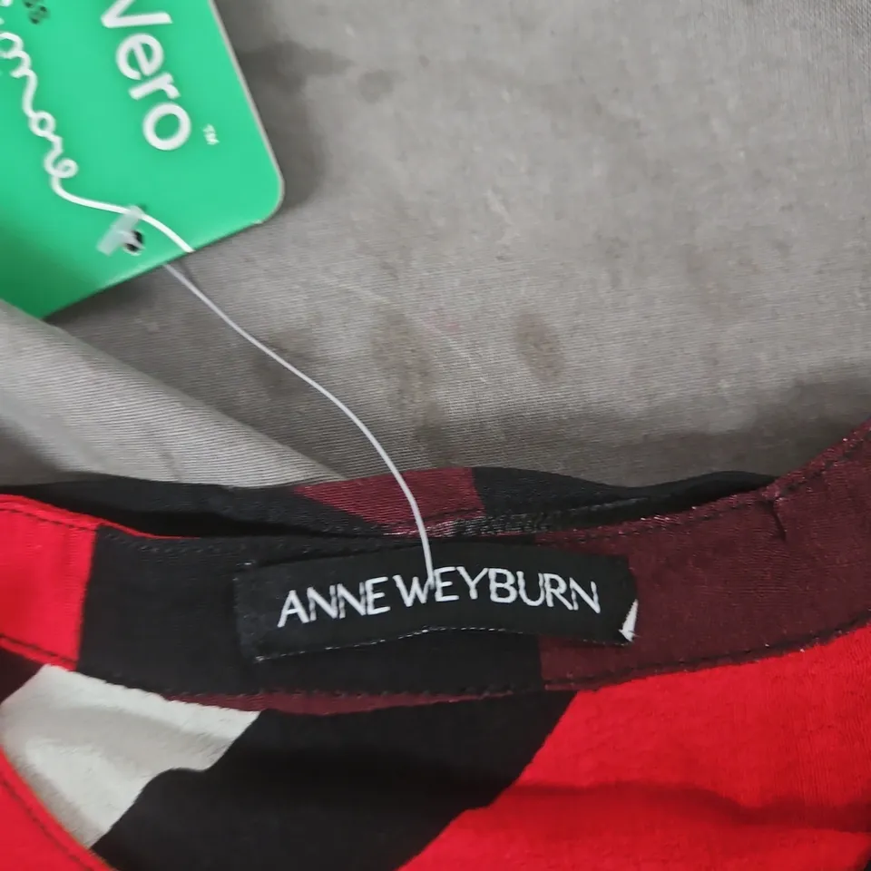 ANNE WEYBURN GEOMETRIC PRINT BLOUSE – UK 14