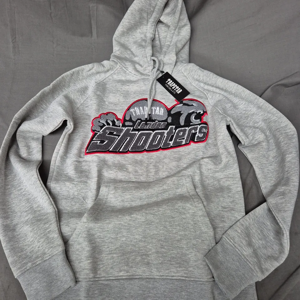 TRAPSTAR LONDON SHOOTERS HOODIE IN GREY - SMALL