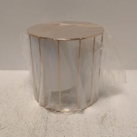GOLD-TONE METAL WIRE CYLINDER DECORATIVE CAKE STAND